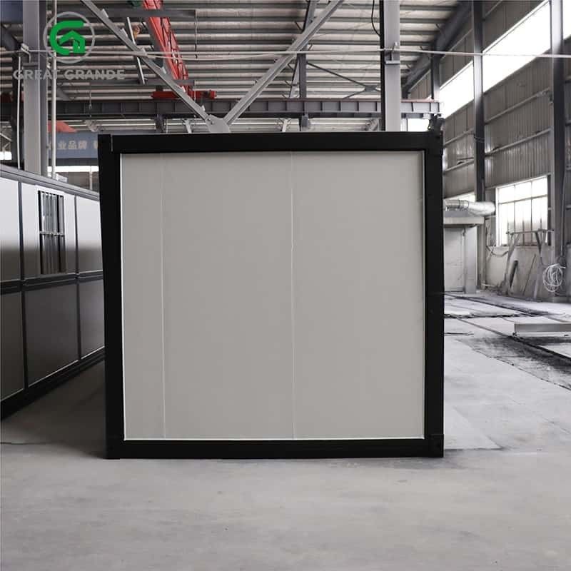Customized In Schwarz Rahmen Klapp Prefab Häuser Seitenwand Tür Mit Drei Fenstern