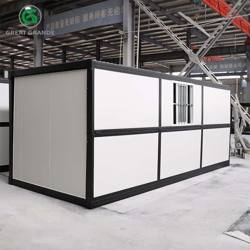 Customized In Schwarz Rahmen Klapp Prefab Häuser Seitenwand Tür Mit Drei Fenstern