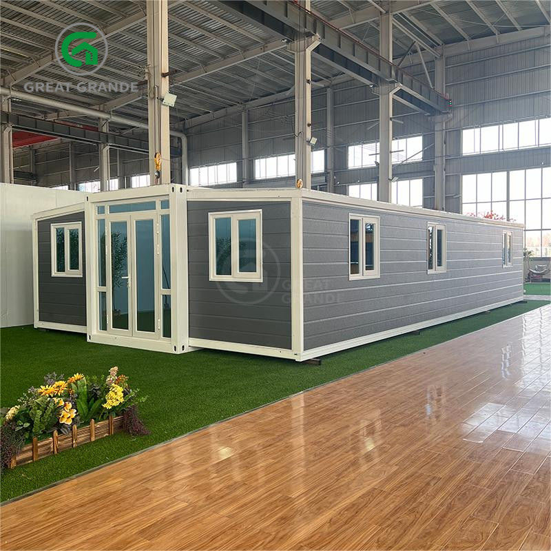 40 Fuß erweiterbarer Container Shelter Weißer Rahmen Graue Wandplatte Brücke Aluminium Tür