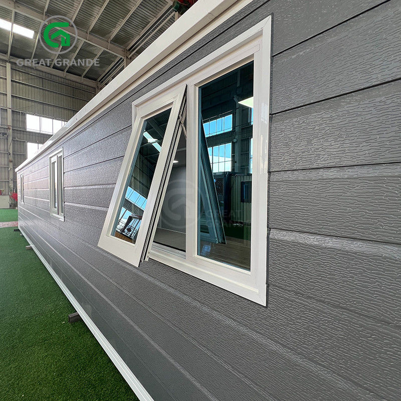 40 Fuß erweiterbarer Container Shelter Weißer Rahmen Graue Wandplatte Brücke Aluminium Tür