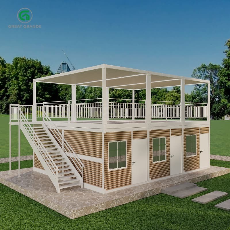 Klappbares Containerhaus mit hoher Präzision Druck Boden Druck 2,0 KN/m2 Sanitärsystem Toilette/Waschbecken/Dusche