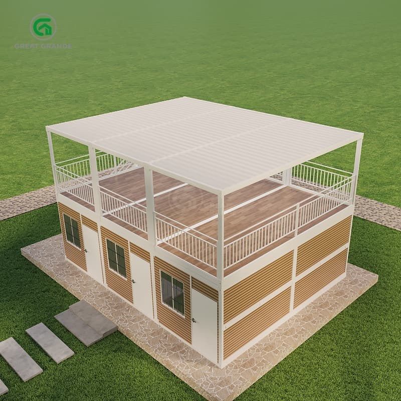 Klappbares Containerhaus mit hoher Präzision Druck Boden Druck 2,0 KN/m2 Sanitärsystem Toilette/Waschbecken/Dusche
