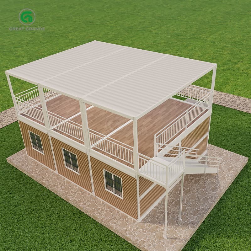 Klappbares Containerhaus mit hoher Präzision Druck Boden Druck 2,0 KN/m2 Sanitärsystem Toilette/Waschbecken/Dusche